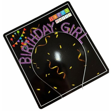 Mor Renk Kristal Taşlı Parlak Birthday Girl Yazılı Taç