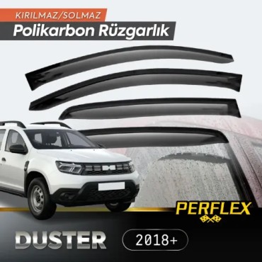 Perflex Polikarbon Kırılmaz Rüzgarlık V2 Düz Dacia Duster 2018+